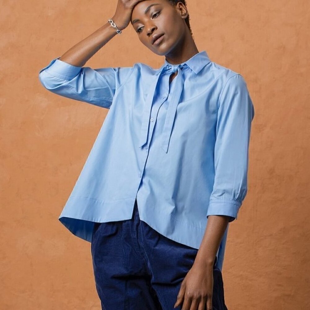 GRAMMAR NYC The Preposition Long Sleeve Button Up Top In Sky Blue US 6‌‌‌‌